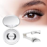 Magnetische-Wimpern Wiederverwendbar mit Applikator, Magnet-Wimpern Set natürlicher Look, Magnetic Lashes kein Kleber nötig Wimpern-magnetisch QUEWEL einfach zu tragen und zu entfernen (Set-B 08)