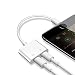 2 in 1 Lightning Headphone Jack and Charger Adapter for iPhone X 8 7 6 Plus, Converter AUX Female Audio and Charging Adaptor Cable Support Volume Control Call Sync Data