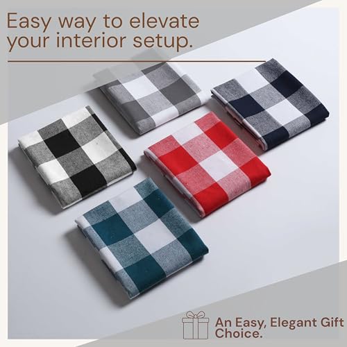 Image of 4 Pack Light Grey and Black Buffalo Check Kitchen Towels, 16 inchx26 inch, Plaid Dish Towels, Absorbent Cotton Cloths for Drying Hands, Cleaning Spills, Farmhouse Kitchen Decor, Holiday