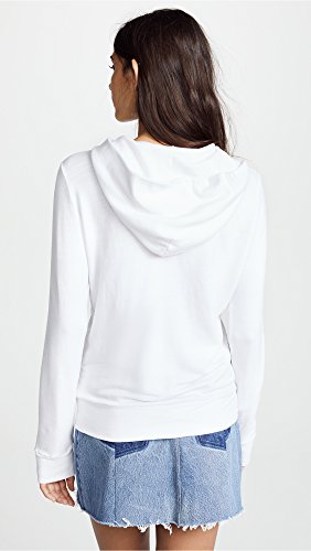 Monrow Women's Zip Up Hoodie, White, M #TOP2