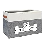 Thankspaw Foldable Dog Toy Box, Fabric Pet Storage, Folding Organizer Home Décor Bin with Handle, Collapsible Storage Basket for Pet Leash, Blanket, Chew Toys and Accessories