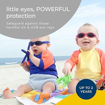 BANZ Retro Baby Sunglasses, 0-24 Months Pacific Pink UV Eye Protection COMBO SUNGLASSES