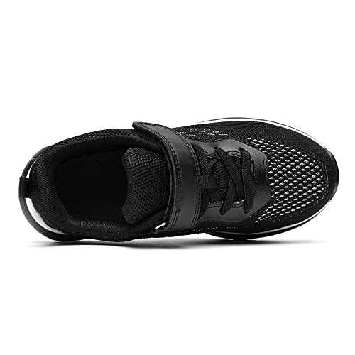 Sogonati Boys Girls Air Tennis Running Shoes Sports Athletic Breathable Lightweight Slip On Walking Sneakers For Kids Black Little Kids Size 12 #TOP2