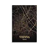 BPQN Retro-Karten-Poster, Europa, Österreich, Wien, 