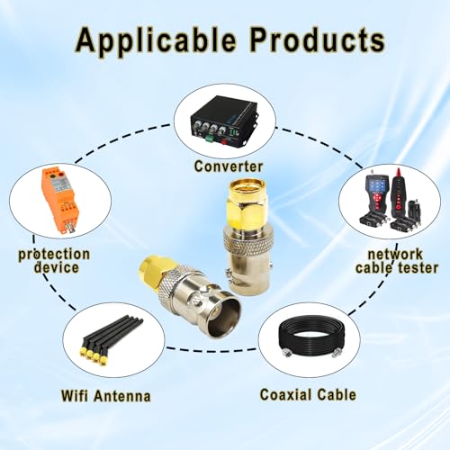 Adaptador coaxial SMA macho a BNC hembra 2 unidades miniatura 5