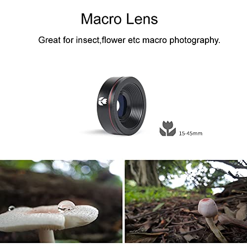 Kase 4 In 1 Pro Phone Lens Kit,3X Telephoto Lens+Macro Lens+Wide Angle Lens+238° Fisheye Lens+2 Clips For Iphone 13/12/11/8/7/Xr/Xs,Samsung,Galaxy,Oneplus,Android Smartphone #TOP3