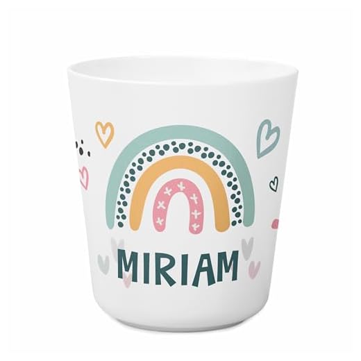 Regalo Original Vaso de plástico infantil Personalizado con Nombre y Arcoiris Pastel para la Vuelta al Cole 200 ml