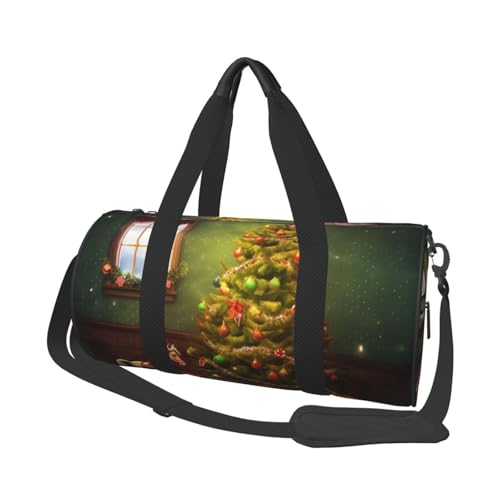 Christmas Tree Duffle Bag for Women Men Personal Item Travel Bag Canvas Weekender Overnight Bag Lightweight Sports Tote Gym Bag Carry On Luggage Bag - Main Image
