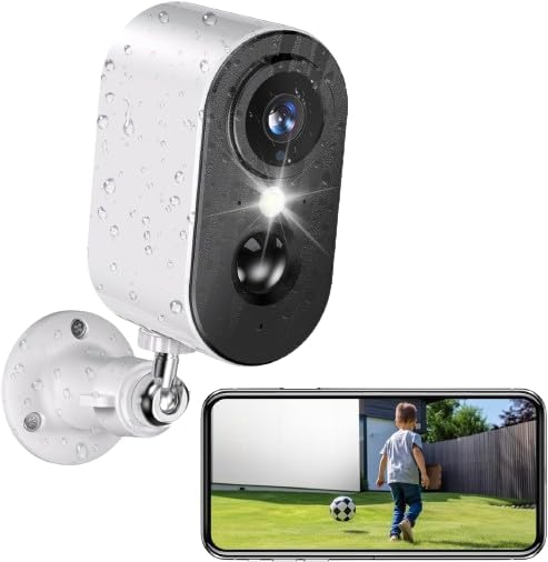 LIWAN Security Cameras Wireless Outdoor, 2K 2.4GHZ WiFi Security Camera Outdoor, Battery Powered, Color Night Vision, Motion Detection, 2-Way Talk