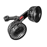 leechio 1 PC Car Electric Fan, 360 Degree 3-speed Adjustable Dual Head Fan, USB Cooling Low Noise Car Fan, Universal for Most Cars (Black)