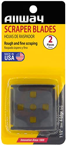 ALLWAY 22B 4-Edge Scraper Blade for Wood and Painting Applications, 1-1/2\", 2 Pack