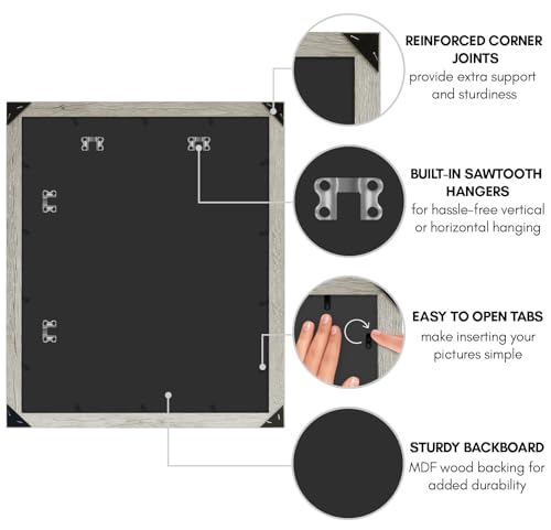 Americanflat 20x24 Picture Frame with Polished Plexiglass - Wide Picture Frames Made of Engineered Wood for Vertical or Horizontal Wall Display - Epic Collection - Grey