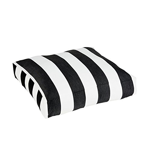Sorra Home Sunbrella Floor Pillow - Square Knife Edge, Plush Oversized Outdoor Pillow - Water & Fade Resistant for Patio, Balcony, Pool - Cabana Classic (26" x 26" x 7")