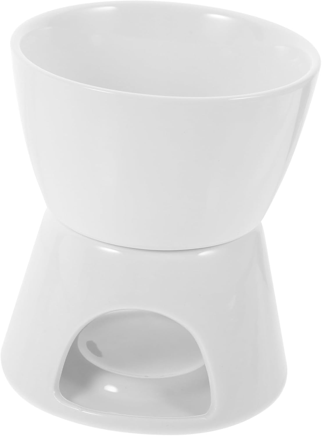 Garneck Ceramic Fondue Pot Forks Tea Light Melting Pot for Cheese Chocolate Fondue