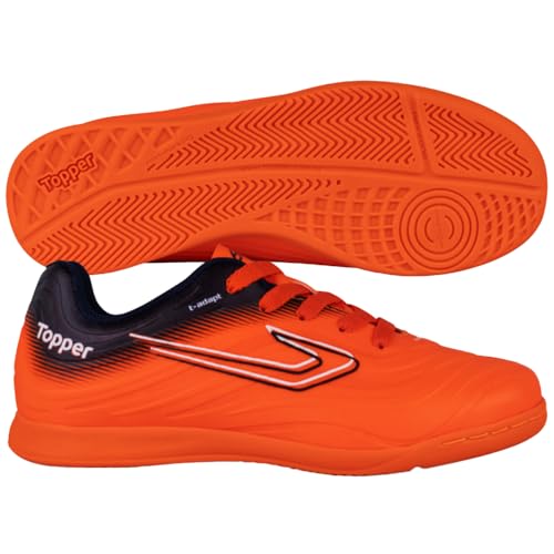Chuteira Topper Futsal Forza Iii Infantil Original (laranja e Preto, Br, Criança de 9 a 12 anos, Num
