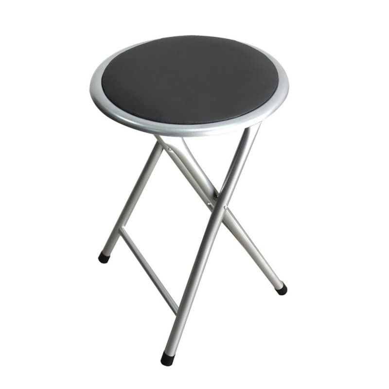 BigBuy Home Tabouret Pliant rembourré Noir (30 x 30 x 44,5 cm)