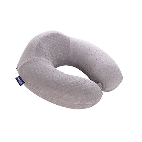ZOOMMG Almohada de viaje Almohada de espuma viscoelástica con cuello, ideal for el aeroplano - cómodo y en forma de U de peso ligero de algodón Oficina T Soporte Espalda Cuello Aviones Protección está