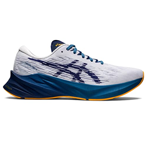 Asics Men's Novablast 3 Running Shoes, 11.5, White/Deep Ocean #TOP3