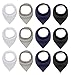 Black White Cotton Bandana Snap Drool Bibs for Baby Girls for Drooling Eating Teething for 12 Pack