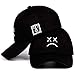 Home Fashion DIY Sad Boys Adjustable Hat Crying Face Embroidery Baseball Cap Dad Hat Hip Hop Cap Black (Black)