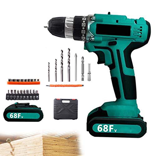 Elektrischer Akkuschrauber mit Arbeitslicht und Zubehör-Kit Wiederaufladbarer Akku-Schlagbohrschrauber zum Schrauben, Befestigen und leichten Bohren zum Selbermachen