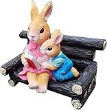 Piccole statue e figurine di conigli carini in resina, plastica, arte, artigianato, scultura, decorazione, lettura, forma di coniglio, for la casa, interni, soggiorno, camera da letto, scrivania, uffi