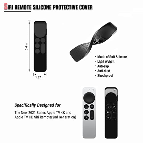 Heymoontong Apple Tv Mount Compatible With All Apple Tvs - Wall Mount Bracket With Remote Holder Fits For All Apple Tv 4K / Hd (2022 & 2021), With Siri Remote Silicone Protective Case/Cover (Black) #TOP3