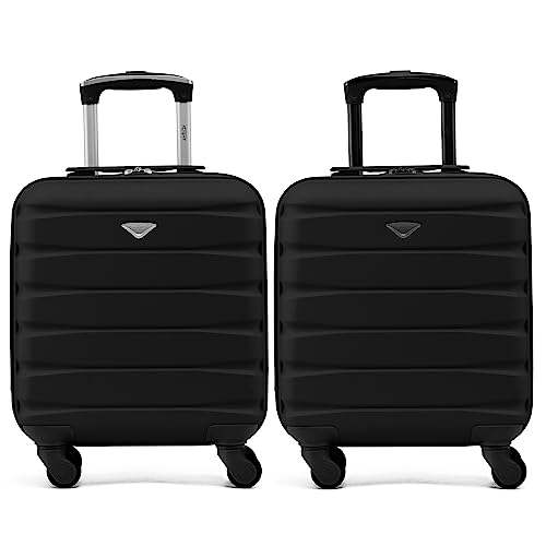Flight Knight Set of 2 Lightweight 4 Wheel ABS Hard Case Suitcases Cabin Carry On Hand Luggage Approved for Over 60 Airlines Including easyJet, Jet2 & Maximum Size for Ryanair (Priority) 55x40x20cm