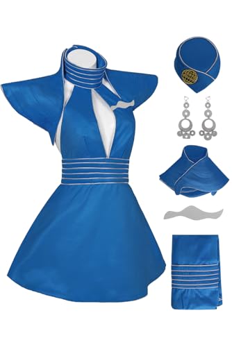 How to Get a Britney Spears Costume For Halloween 4 Wocloey Britneys Spears Costume Flight Attendant Cosplay Britney Spears Skirt Shawl Earrings Women Halloween Outfits