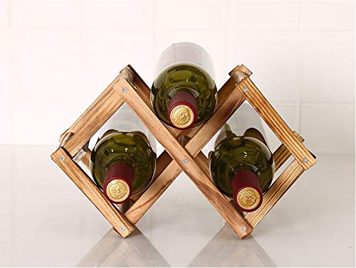 Soporte plegable de madera para botellas de vino miniatura 6