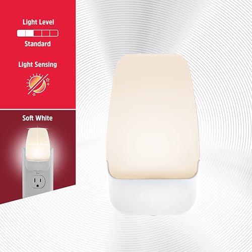 Image of Energizer Night Lights Plug into Wall, 2-Pack, LED Plug in Nightlight, Soft Warm White, Dusk to Dawn Sensor, Adults, Kids, Bedroom, Bathroom, Nursery, Hallway, Kitchen, UL Safety Listed, 81565