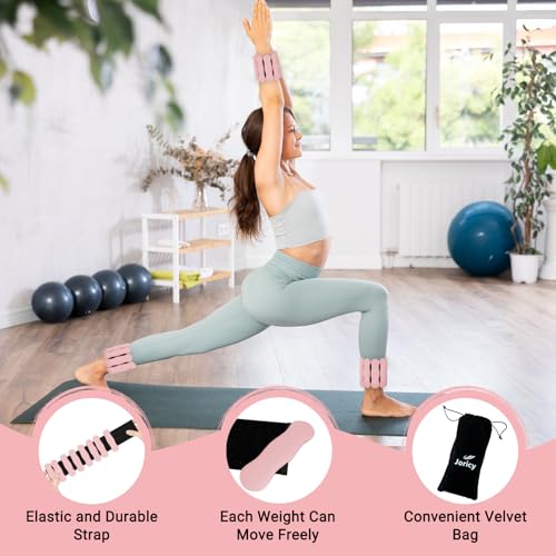 Image of Ankle & Wrist Weights for Women Men, Set of 2, 1 lb /2 lb Each | Adjustable Arm & Leg Weights, Soft Silicone Weighted Bracelet For Pilates Yoga Dance Walking Running Swimming Weight Loss