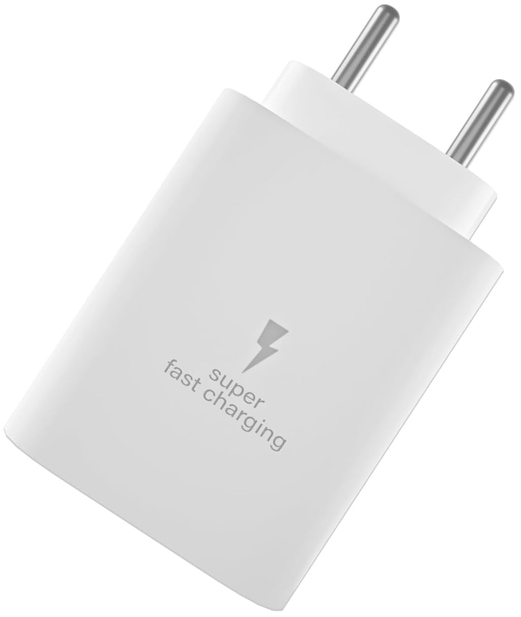 25W Type-C Original Charger Adapter Compatible with Samsung Galaxy S23 Fe/S21 fe/A55/M55/F55/M15/F15/A15/M14/A14/A25/F34/M34/A34, 25watt USB C PD 3.0 Super Fast Charging Adaptor, White