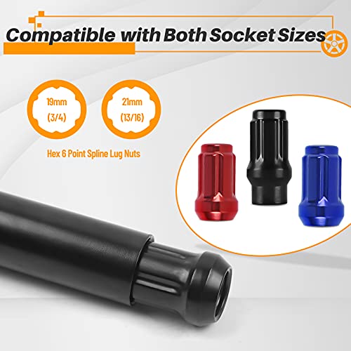 Mikkuppa 2Pcs 6 Point Spline Lug Nuts Socket Key Tool - For 17.6Mm Inner Diameter - Compatible With 17Mm Replacement Spline Socket #TOP5