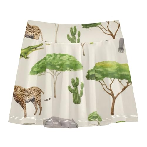 Athletic Shorts for Girls Skorts Tennis Skirts Kids Purple Butterfly African Animals Giraffes 3t
