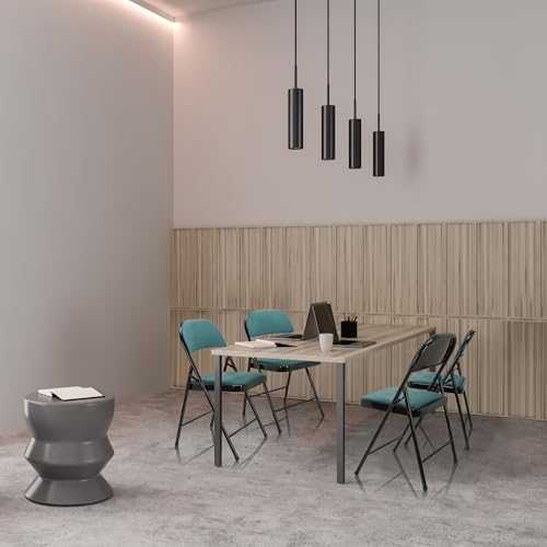 hjh OFFICE 803012 Silla Plegable tapizada TUDELA I Terciopelo Turquesa Silla de Visita Plegable, hasta 130 kg de Capacidad - imagen 7