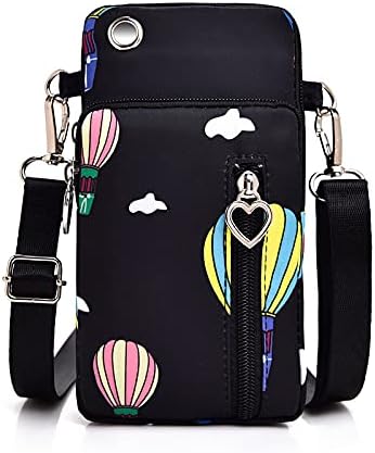 Homgeel Unisex Women Men Crossbody Bag Waterproof Pocket Mobile Cell Phone Cash Mini Small Pouch Casual Shoulder Bag, Print Black