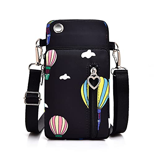 Homgeel Unisex Women Men Crossbody Bag Waterproof Pocket Mobile Cell Phone Cash Mini Small Pouch Casual Shoulder Bag, Print Black