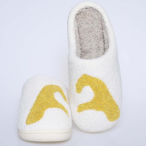 Image of Comfy House Slippers For Women Men, Ladies Fuzzy Bedroom Slippers,indoor Outdoor Memory Foam Shoes