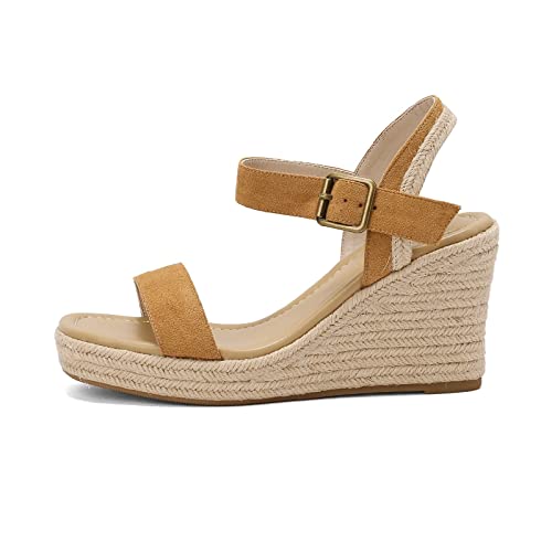 Somftina Women's Wedge Sandals Platform Ankle Strap Open Toe Sandals #TOP1