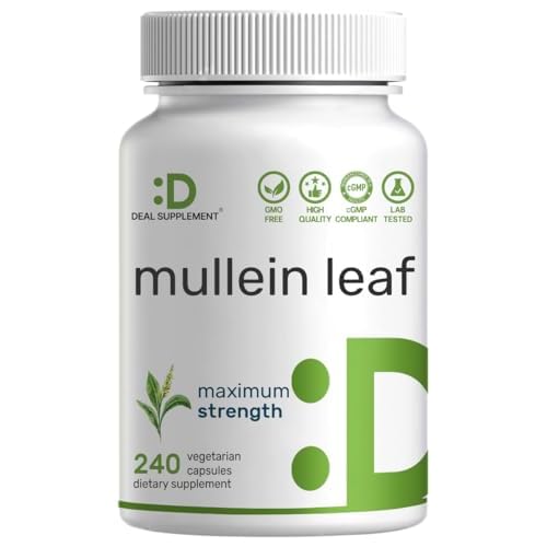 Mullein Leaf Extract 20,000mg, 240 Veggie Capsules – 4 Month Supply – Non-GMO, Vegan