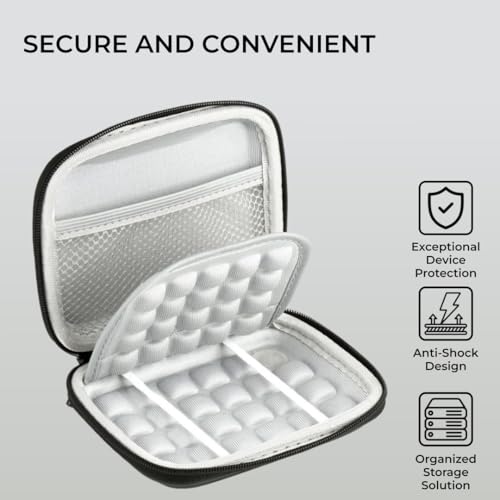 H&S Portable Hard Drive Case for Gadgets & Memory Cards - Shockproof Padded Power Bank Case for USB Accessories - External Hard Drive Holder Case for Passport Essentials - Eva Hard Drive Case