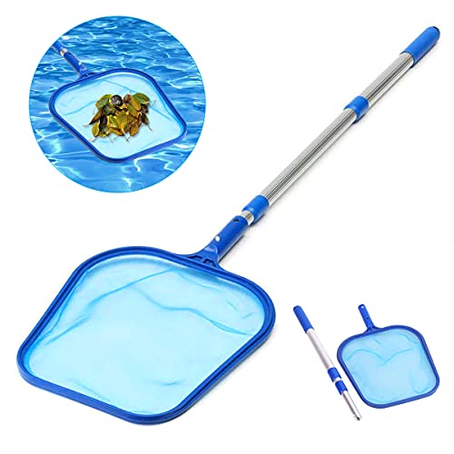 Ledeak Skimmer Limpia Piscinas, Recogehojas de Piscina Recoge Leaves Debris Skimmers Limpieza Net Kits de Skimmer Piscinas con 105cm Varilla Telescópica de Aluminio para Piscina Estanque Fuente