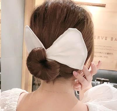 Deft Hair Donut Bun Maker – French Twist Hair Styler for Girls & Women – Magic Ballet Bun Maker – Hair Accessory (Black, Khaki, White, Pink, Fabric)