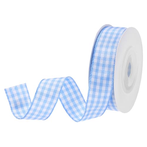 DMiotech Ruban à carreaux 5/8 po 10 verges bleu moyen
