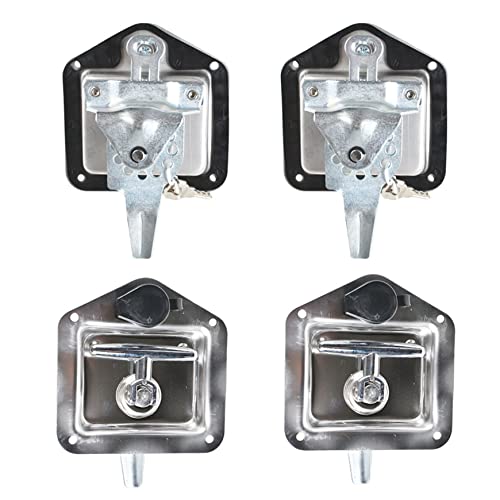 Image of Silscvtt Trailer Door Latch T-Handle Lock Stainless Steel Keys Replacement for Trailer Door RV Camper Truck Bed Toolboxes (4 Pcs)