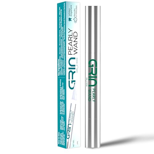 Image of GRIN Pearly Wand Teeth Whitening Pen-2ml | Instant Whitening Gel Pen for White Smile | Whiter Teeth Enamel Safe, Fresh Breath, Removes Stains from Coffee Tea Wine Pan Masala Gutka Tobacco