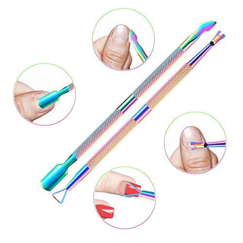 Xunxmas 011-MJJ-3C Cuticle Trimmer Cuticle Remover With Cuticle Pusher, Xunxmas Professional Stainless Steel Durable Pedicure Manicure Tools Cutter Nipper Scissor Clipper thumb #3