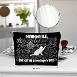 BQXH Funny Physics Makeup Bag, Physics Gifts Cosmetic Bag, Cat Lovers Organizer Zipper Pouch Science Teacher Gifts for Women Friends Sister Coworker Daughter Scientist Science Nerd