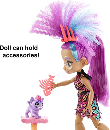 Muñeca Cave Club Purr-FECT con Accesorios y Gatito miniatura 6